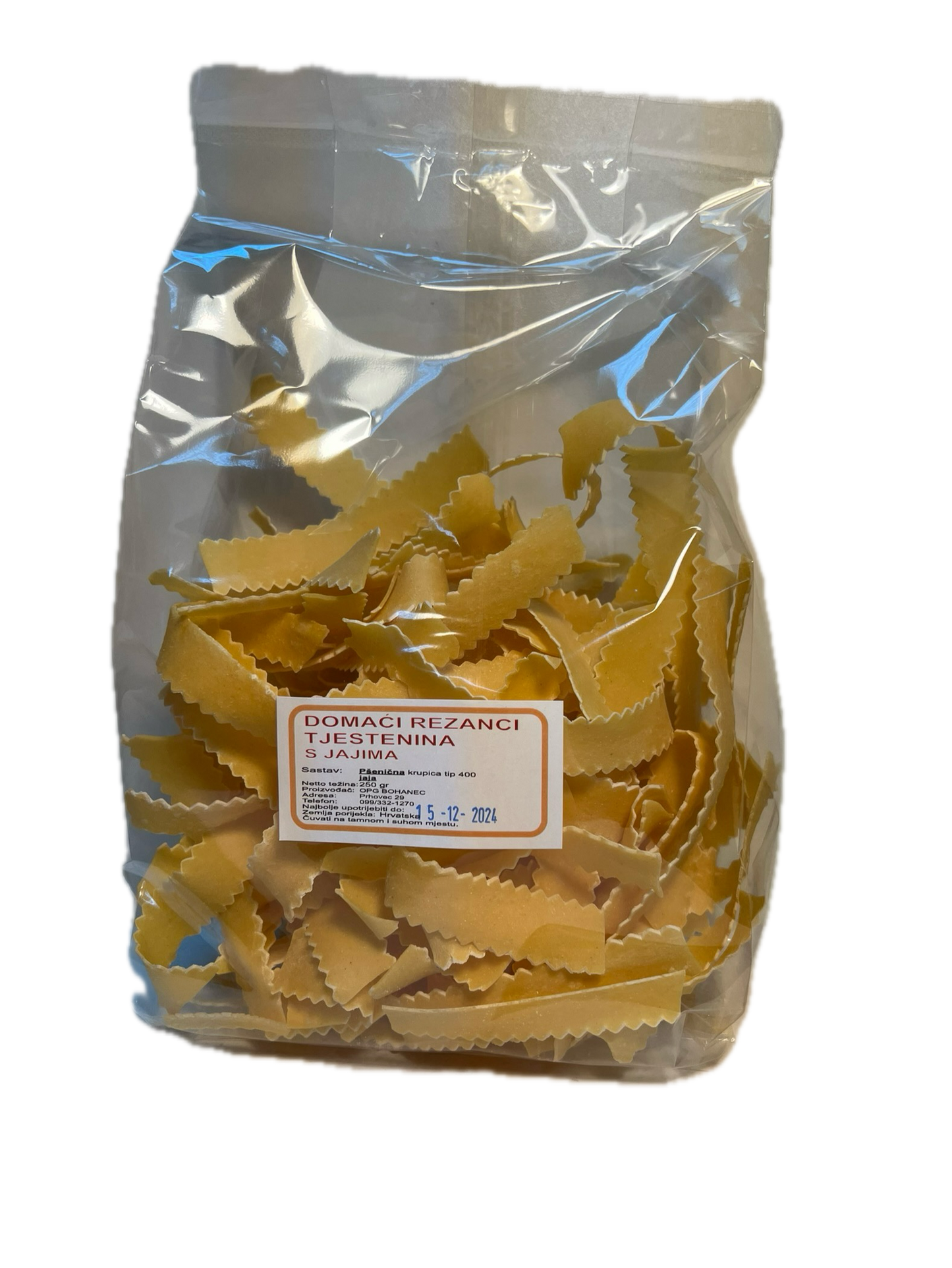 MISCELLANEOUS PASTA 250 g, (slices, cloths, grinders)