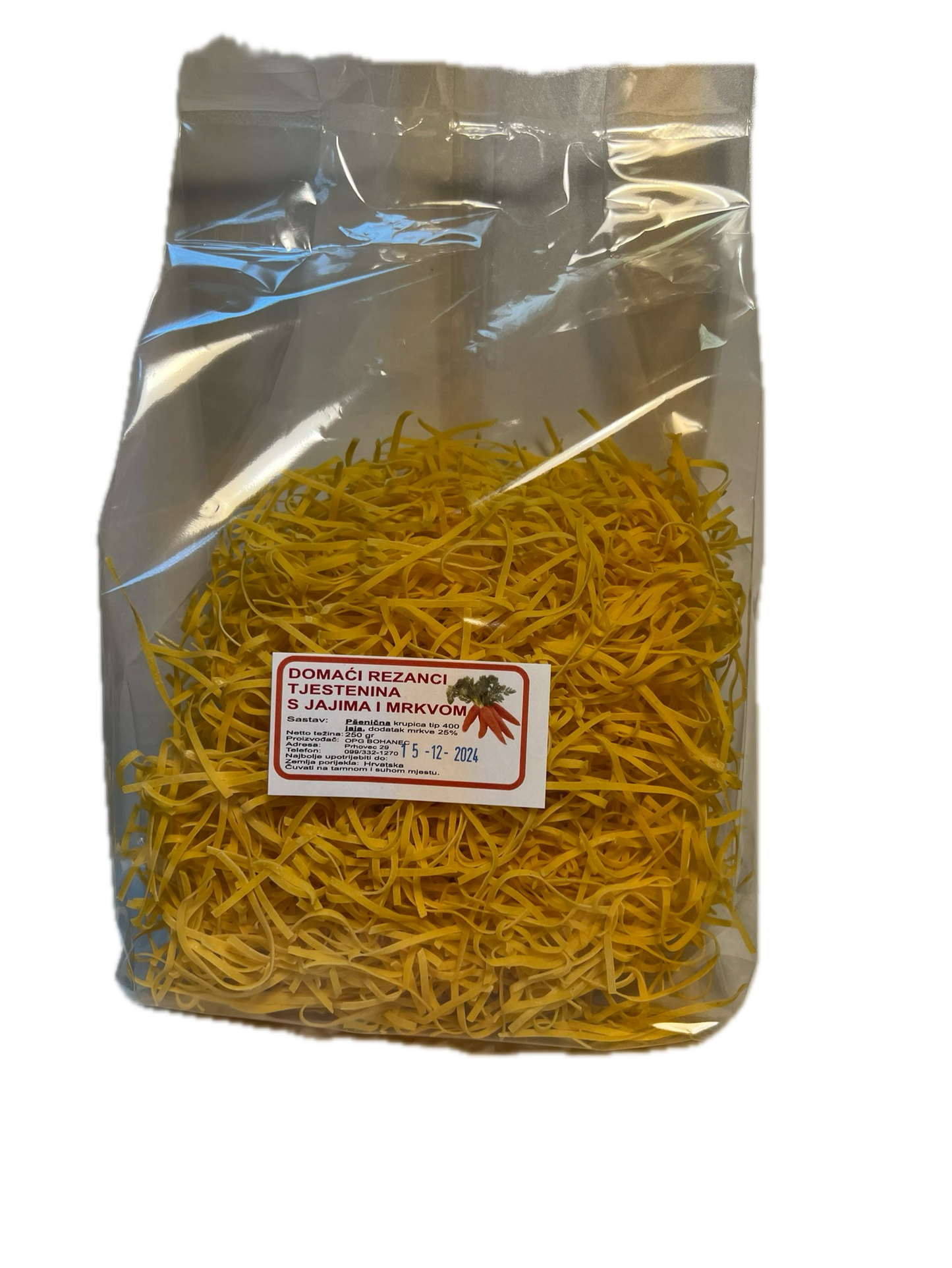 TJESTENINE  RAZNE 250 g, (rez., krpice, mlinci)