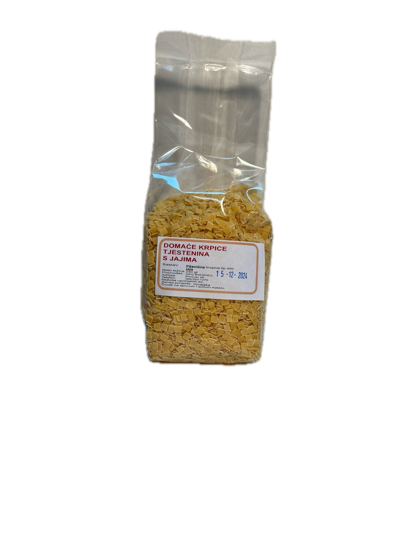 MISCELLANEOUS PASTA 250 g, (slices, cloths, grinders)